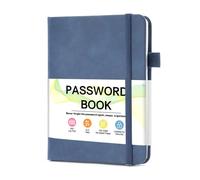 MOSA BEAR Password Keeper Book with Alphabetical Tabs，4.3"x5.7" Small Password Books for Seniors Password Notebook for Internet Website Address Log in Detail（Dark Blue）