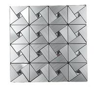 Mosaic 3D Vinyl Wall Tile Stickers Transfers Self-Sticky Waterproof Splashback Sticky Tile Decals Backsplash Wall Tile for Kitchen Bathroom Wall(Silver)