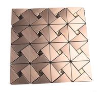 Mosaic Aluminum Backsplash Wall Tile Peel and Kitchen Backsplash Tiles 30x30cm Glass Aluminum Composite Panel Gold Silver Copper Color for(Copper Color)