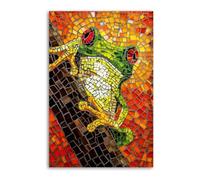 Mosaic Animal Tree Frog Poster Decorative Painting Canvas Wall Posters And Art Picture Print Modern Family Bedroom Decor Posters 24x36inch(60x90cm)