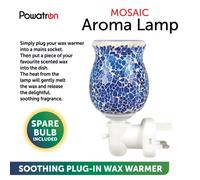 (Mosaic) Aroma Lamp Plug-In Wax Warmer Oil Burner 3D Night Light Diffuser Sooth Electric