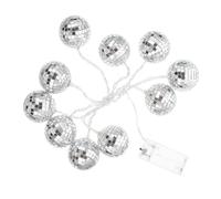 Mosaic Ball LED Party String Lights, Silver Glass Christmas Season Decor | Mini Mirror Balls, Flexible Indoor Installation, Compact Design, Long-term Illumination, Wedding Backdrops, Birthdays