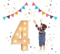 Mosaic Balloon Frame Letters, LED Marquee Lights Letter for Birthday Decorations Anniversary Party Christmas Home Bar Decoration(4,100cm)