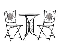 Mosaic Bistro Set Ceramic Tile Patio Outdoor Bar Set Pub Table 3 pcs vidaXL