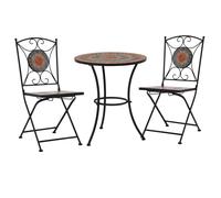 Mosaic Bistro Set Ceramic Tile Patio Outdoor Bar Set Pub Table 3 pcs vidaXL