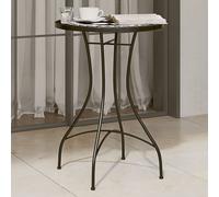 vidaXL Mosaic Bistro Table Black and White Ø50x70 cm Ceramic