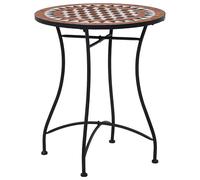 Vidaxl Mosaic Bistro Table Orange/grey 60Cm Ceramic
