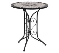 Mosaic bistro table Grey 60cm Diameter Ceramic Powder-Coated Iron Frame Outdoor