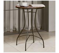 Mosaic Bistro Table Terracotta Ceramic Top Black Iron Frame Ø50x70cm for Balcony