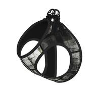 Mosaic Black Shadow Print Pet Leash Vest Soft Adjustable Step in Puppy Vest Outdoor Walking with Leash