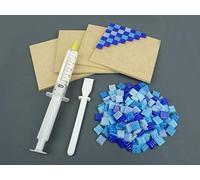 Mosaic Coaster Tile Kit. Ready to Make. With Blue Mosaic tiles. Every thing you need to make this Mosaic Kit, vitreous tiles and solid 4 X MDF Coasters + Adhesive and spreader.