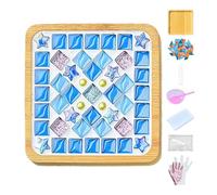 Mosaic Coasters Kit, Glass Mosaic Kits for Adults, Coffee Coasters Beverage Coasters, Decorative Coasters Making Kit, Wooden Coasters for Deco