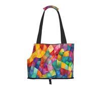 Mosaic Color Chart Printed pet Shoulder Bag, Suitable for Small Dogs and Cats, Shopping and Travel Dual-Purpose Bag
