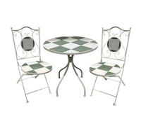 Mosaic Design Cream And Natural Bistro Set