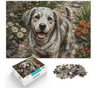 Mosaic Dog Portrait with Stone Background Jigsaw Puzzle, 1000 Piece | For focused indoor leisure, this adult jigsaw puzzle with 1000 pieces turns free time into a focused activity.