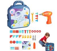 Mosaic Drill Set - ABS, Construction Toy Kit Educational STEM Learning | Electric Drill DIY Building Puzzle For Creativity Development, Kids Engineering Toy Set Early Learning