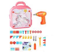 Mosaic Drill Set | Kids 2-in-1 Power Drill Building Blocks | Creative STEM Construction Engineering & Girls Ages 3-8 | Educational DIY Puzzle Block Seta With Storage Case, 1 Sets