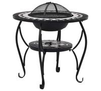 Mosaic Fire Pit Table Ceramic Barbecue BBQ Table Outdoor Fireplace vidaXL