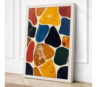 Mosaic Fragments Geometric Canvas Wall Art Print 24x16 Inch (61 x 41 cm)