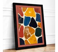 Mosaic Fragments Geometric Framed Wall Art Print A4 (29.7×21cm) Black, Wall Decor for Living Room, Bedroom, Office & Home, Ready to Hang, Art Gift