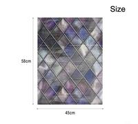 Mosaic Frosted Glass Sticker Static Cling Window Privacy Film Easy to Cut and Install with PVC (45 * 58cm)