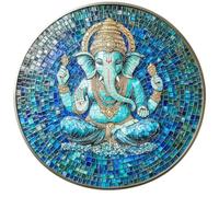 Mosaic Ganesha Garden Wall Art Symbol of Spirituality and Harmony 20 cm. Circle.