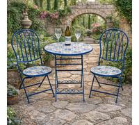 Mosaic Garden Bistro Set - Round - Blue - Metal - 2 Chairs