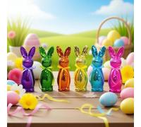 Mosaic Glass Bunny Easter Decorations, Sparkling Disco Rabbit Sculptures for Spring Centerpieces, Tabletop & Shelf Display - Festive Home Décor and Seasonal Gift