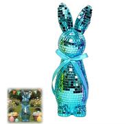 Mosaic Glass Bunny Easter Decorations, Sparkling Disco Rabbit Sculptures for Spring Centerpieces, Tabletop & Shelf Display - Festive Home Décor and Seasonal Gift