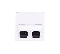 MOSAIC Gniazdo komputerowe podwójne RJ45 kat.6 UTP 2M 45st białe 076504