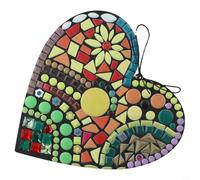 Mosaic Heart Sculpture Designed for Multi-Surface Application Including Wood Metal Glass or Brick Surfaces