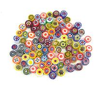 Mosaic Heaven 50g Mixed Multi Millefiori Bead, 7 to 8mm, Round, Glass, Approx 125 Pieces