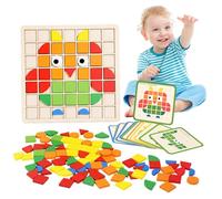 Mosaic Jigsaw Puzzle - Wooden Brain Teaser 22cm | 450g Early Learning Colorful Geometry Set, Creative Activity for Logical Nursery Training