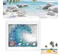 Mosaic Kit for Adults Ocean Inspired Sea Art - Shell Wall Decor Set DIY Tools, Complete Resin, Framework, Mosaic Stained Glass Pieces, Creative Craft Kits for Beginners, Handmade Birthday Gifts