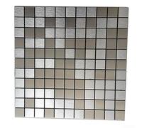 Mosaic kitchen wall tile sticker decal trim for home decoration, waterproof, heat resistant, moisture proof, aluminum composite panel, easy to cut and paste (Silver)