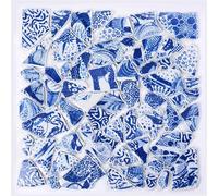 Mosaic Making 100g Ceramic Mosaic Tiles Blue Irregular Fragments DIY Arts Mosaic Making for Crafs Creative Hobby Home Wall Decor(1)
