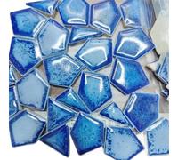 Mosaic Making 200g/7.05oz Irregular Porcelain Mosaic Tiles Mixed Ceramic Mosaic Materials 5.5mm Marble Pattern DIY Crafts Fragments Tile(Polygon RoyalBl Ring)