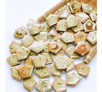 Mosaic Making 200g/7.05oz Irregular Porcelain Mosaic Tiles Mixed Ceramic Mosaic Materials 5.5mm Marble Pattern DIY Crafts Fragments Tile(Polygon Khaki 1)