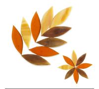 Mosaic Making 21 Pcs Mixed Color Leaf Shape Mosaic Tiles for Crafts Stained Glass DIY Coaster Lamp Art Wall Decoration Petal Irregular Arte(Brown Mix)