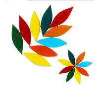Mosaic Making 21 Pcs Mixed Color Leaf Shape Mosaic Tiles for Crafts Stained Glass DIY Coaster Lamp Art Wall Decoration Petal Irregular Arte(Mix1)