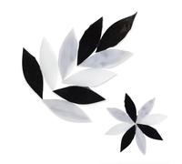 Mosaic Making 21 Pcs Mixed Color Leaf Shape Mosaic Tiles for Crafts Stained Glass DIY Coaster Lamp Art Wall Decoration Petal Irregular Arte(Black Mix)