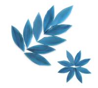 Mosaic Making 21 Pcs Mixed Color Leaf Shape Mosaic Tiles for Crafts Stained Glass DIY Coaster Lamp Art Wall Decoration Petal Irregular Arte(Blue)