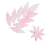 Mosaic Making 21 Pcs Mixed Color Leaf Shape Mosaic Tiles for Crafts Stained Glass DIY Coaster Lamp Art Wall Decoration Petal Irregular Arte(Pink)