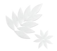 Mosaic Making 21 Pcs Mixed Color Leaf Shape Mosaic Tiles for Crafts Stained Glass DIY Coaster Lamp Art Wall Decoration Petal Irregular Arte(White)