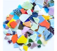 Mosaic Making 3.5oz/100g Polygon Mica Mosaic Tiles DIY Craft Colored Fragments Glass Tile Mosaic Making Materials Irregular Shape Pieces(All Color Shape)