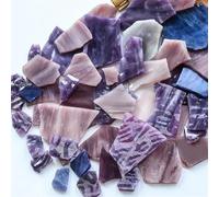 Mosaic Making 3.5oz/100g Polygon Mica Mosaic Tiles DIY Craft Colored Fragments Glass Tile Mosaic Making Materials Irregular Shape Pieces(Purple Mix)