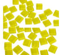 Mosaic Making 50pcs of Glass Mixed Color Mosaic Tiles Pieces Handmade Crystal Creative Materials DIY Craft Dinner Mini Mosaic Tiles(Lemon Yellow)