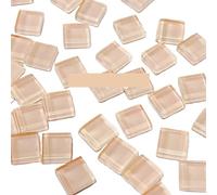 Mosaic Making 50pcs of Glass Mixed Color Mosaic Tiles Pieces Handmade Crystal Creative Materials DIY Craft Dinner Mini Mosaic Tiles(Champagne)