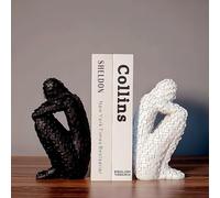 Mosaic Man Bookends Bedroom Decor - Heavy Duty Handmade Book Ends Living Room Decor, Unique Modern Coffee Table Decor Cookbook Holder Home Decor for Office Space Girls Boys Room Decor, 1Pair/2Piece…