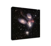 Mosaic of Stephan’s Quintet from NASA’s James Webb Space Telescope - Wrapped Framed Canvas Wall Art ([76cm x 76cm])